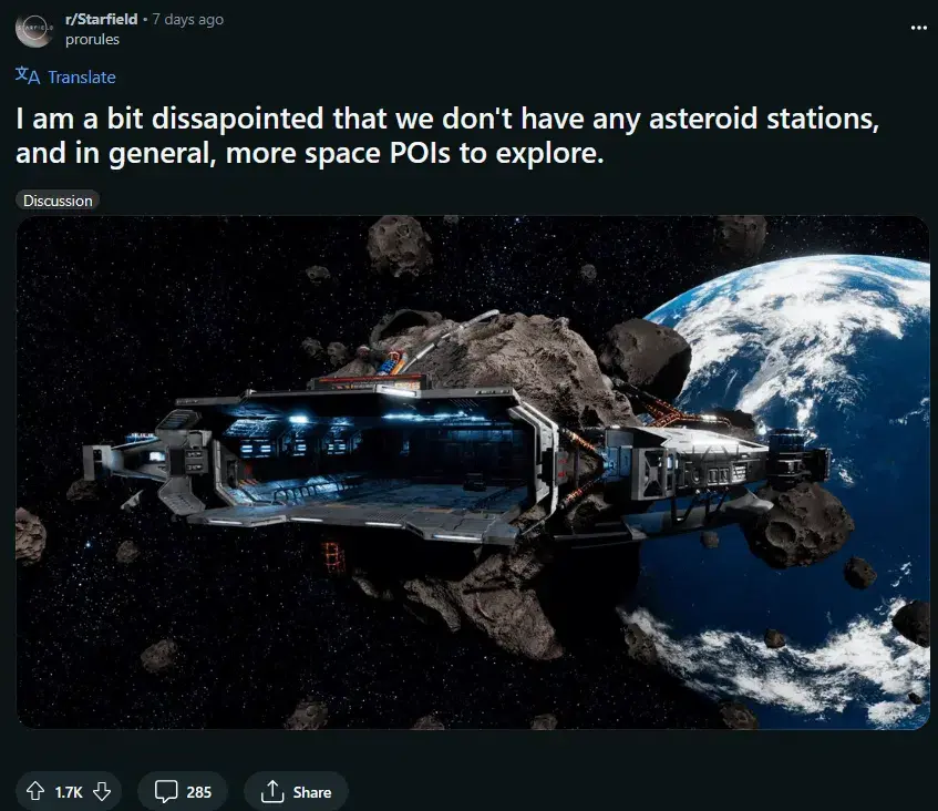 Un jugador de Starfield resalta una oportunidad perdida en la exploración del espacio exterior (1)