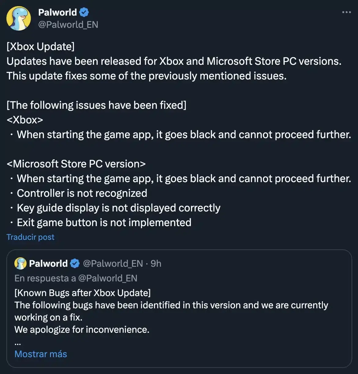 Palworld lanza su primera actualización en Xbox: esto es todo lo que incluye 109
