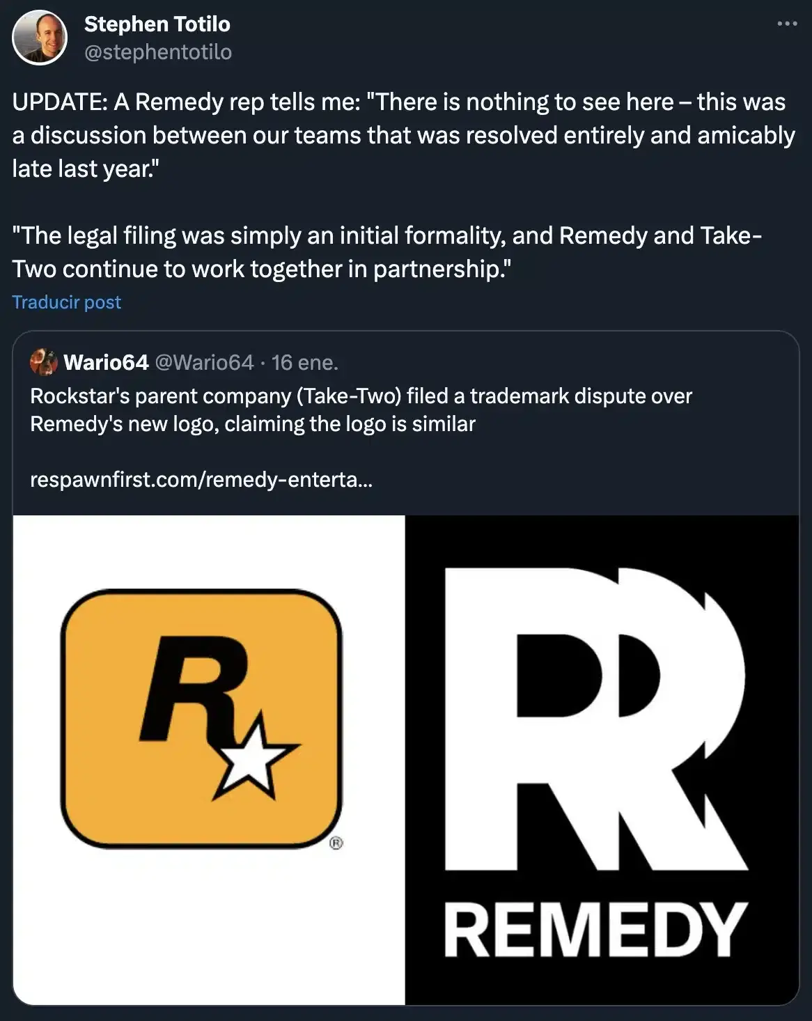 Remedy se pronuncia sobre la presunta demanda de Rockstar por la similitud entre sus logos 109