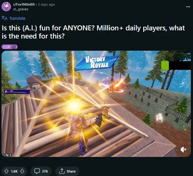 Fortnite sigue usando bots para rellenar partidas