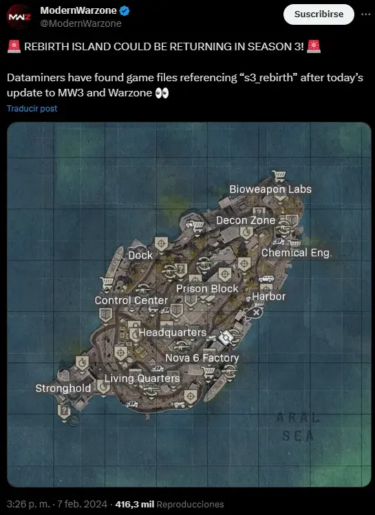 Isla del Renacimiento podría volver a Call of Duty Warzone durante la próxima temporada 3 