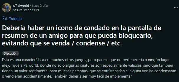La comunidad de Palworld solicita una característica muy importante para no perder Pals por accidente
