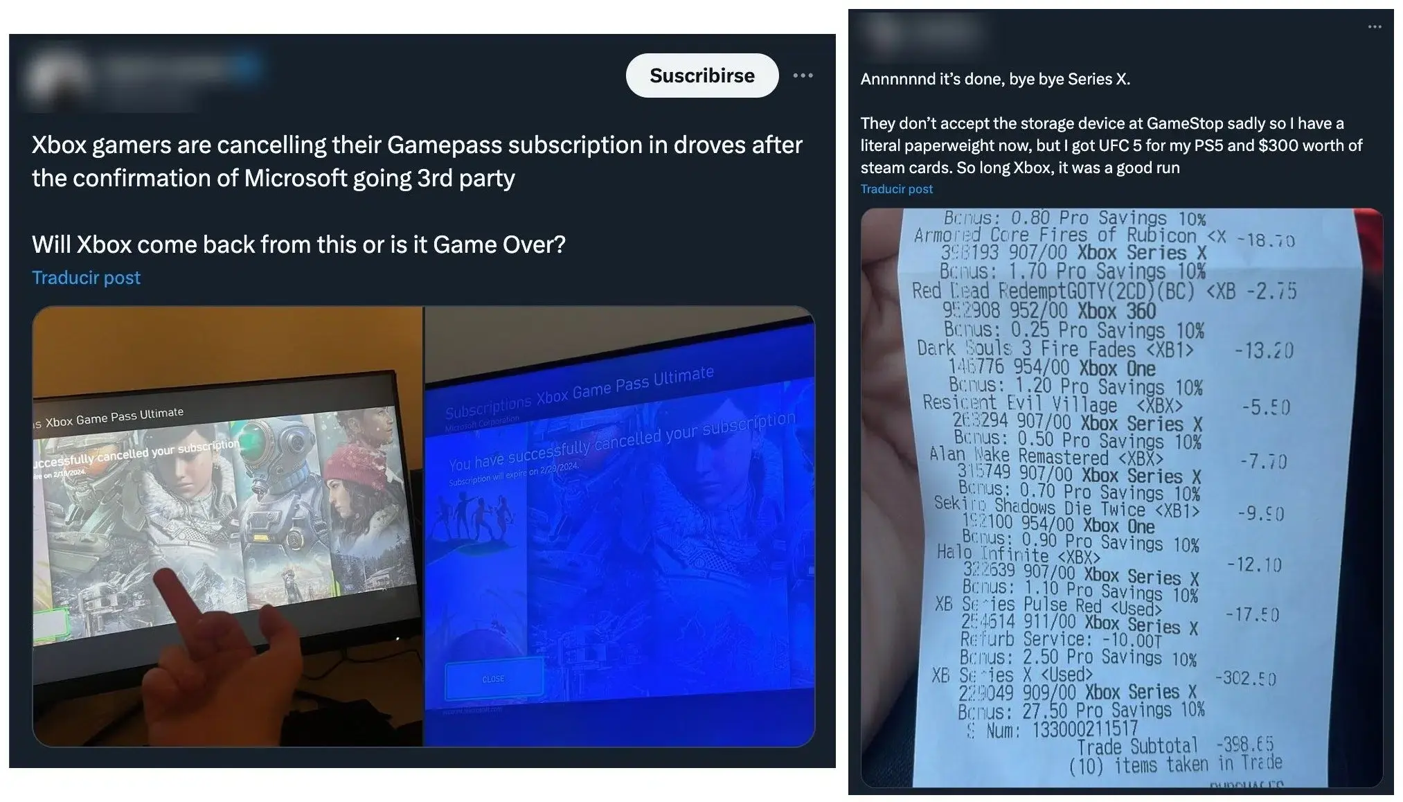 Así se toman algunos los rumores de Xbox: Desde venderlo todo y desuscribirse de Game Pass, hasta amenazar con destrozar sus consolas 141 Así se toman algunos los rumores de Xbox: Desde venderlo todo y desuscribirse de Game Pass, hasta amenazar con destrozar sus consolas 109