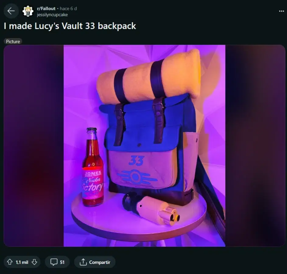 Un fan crea su propia mochila inspirada en la serie de Fallout de Prime Video