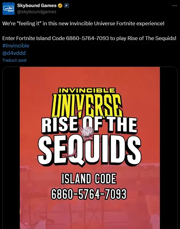 Una nueva experiencia basada en Invincible ha llegado al modo creativo de Fortnite
