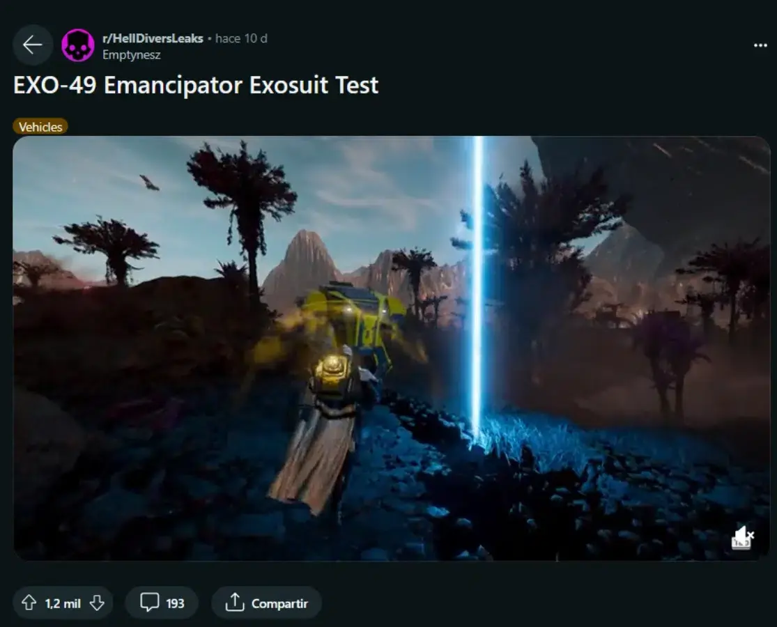 Una nueva filtración de Helldivers 2 revela un nuevo modelo de exotraje de alta durabilidad
