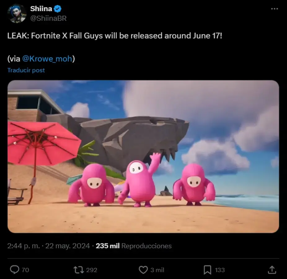 La comunidad de insiders de Fortnite han revelado cuando llegará el crossover con Fall Guys