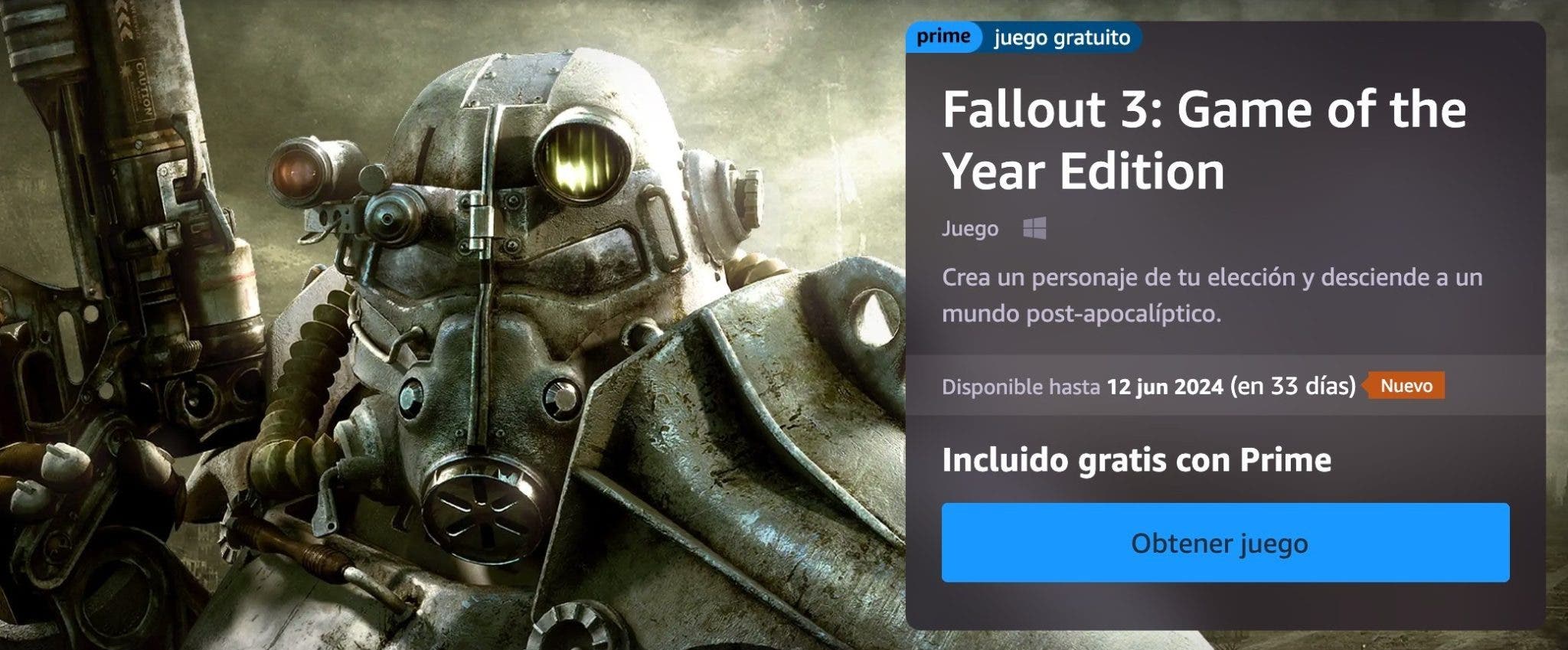 Consigue gratis Fallout 3: Game of the Year Edition para PC, por tiempo limitado 109