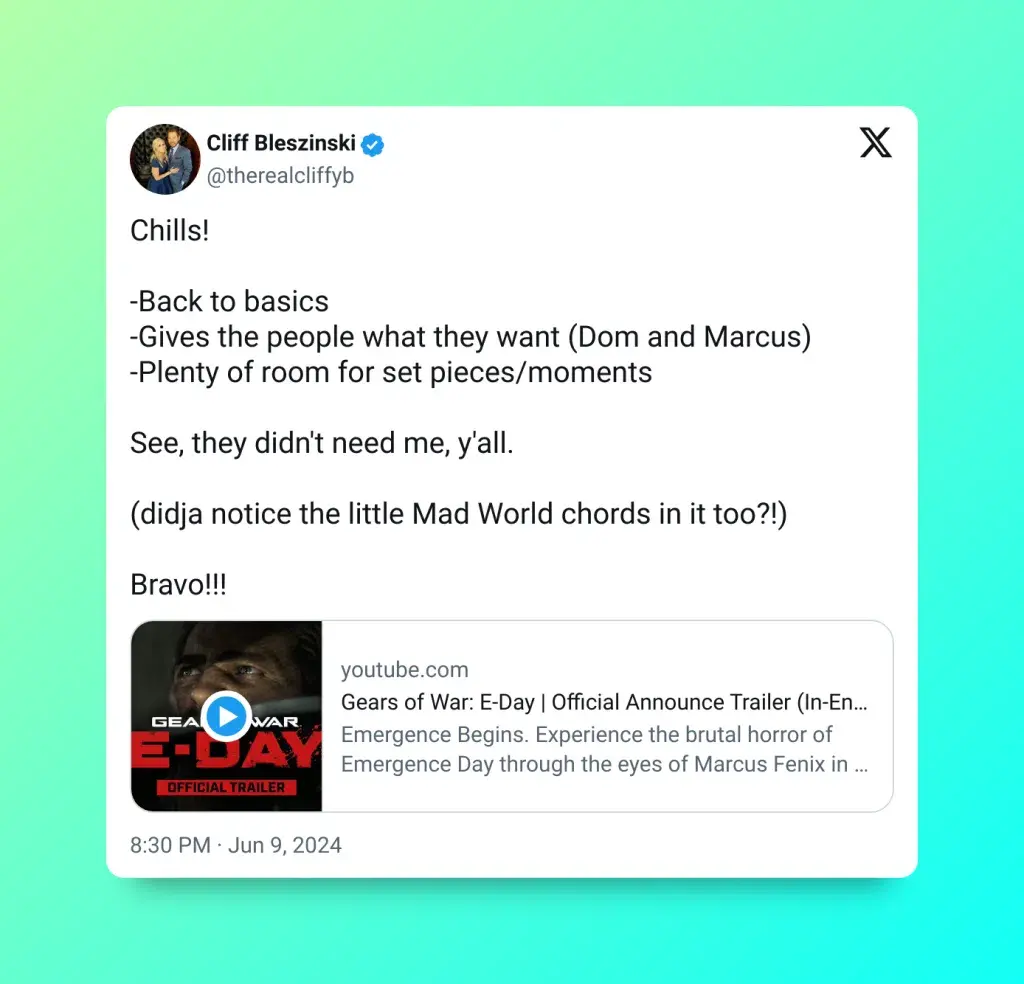 "Le han dado a la gente lo que quería". El creador de Gears of War habla del futuro de la saga y teoriza sobre lo que veremos en el E-Day