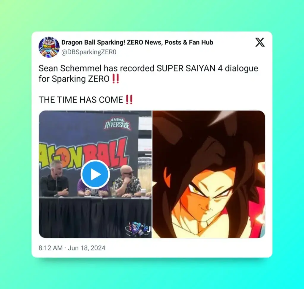 el Super Saiyan 4 estará en Dragon Ball Sparking Zero!