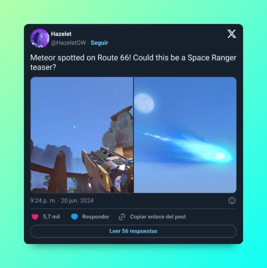 Un meteoro ha sido visto durante una partida de Overwatch 2 y los jugadores creen que podría ser un teaser del héroe de la temporada 12