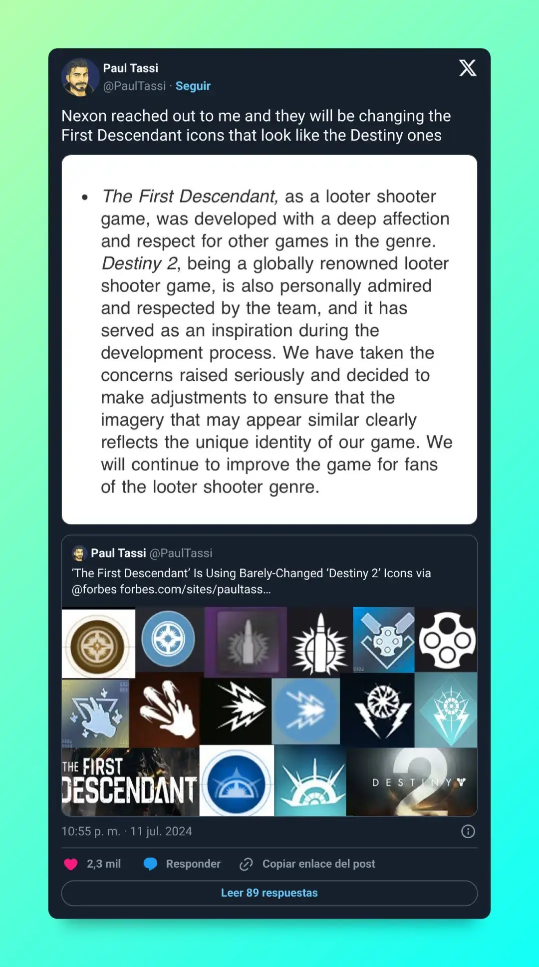 Nexon responde a las preocupaciones de plagio en The First Descendant