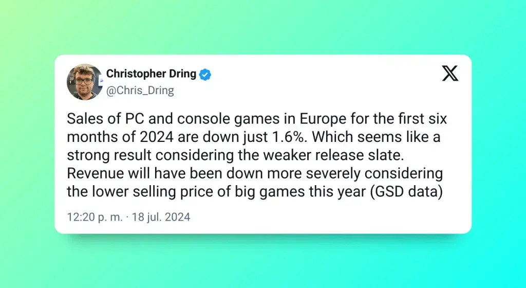 Las ventas de videojuegos en PC y consolas caen con respecto al año pasado, pero no es una mala noticia 107