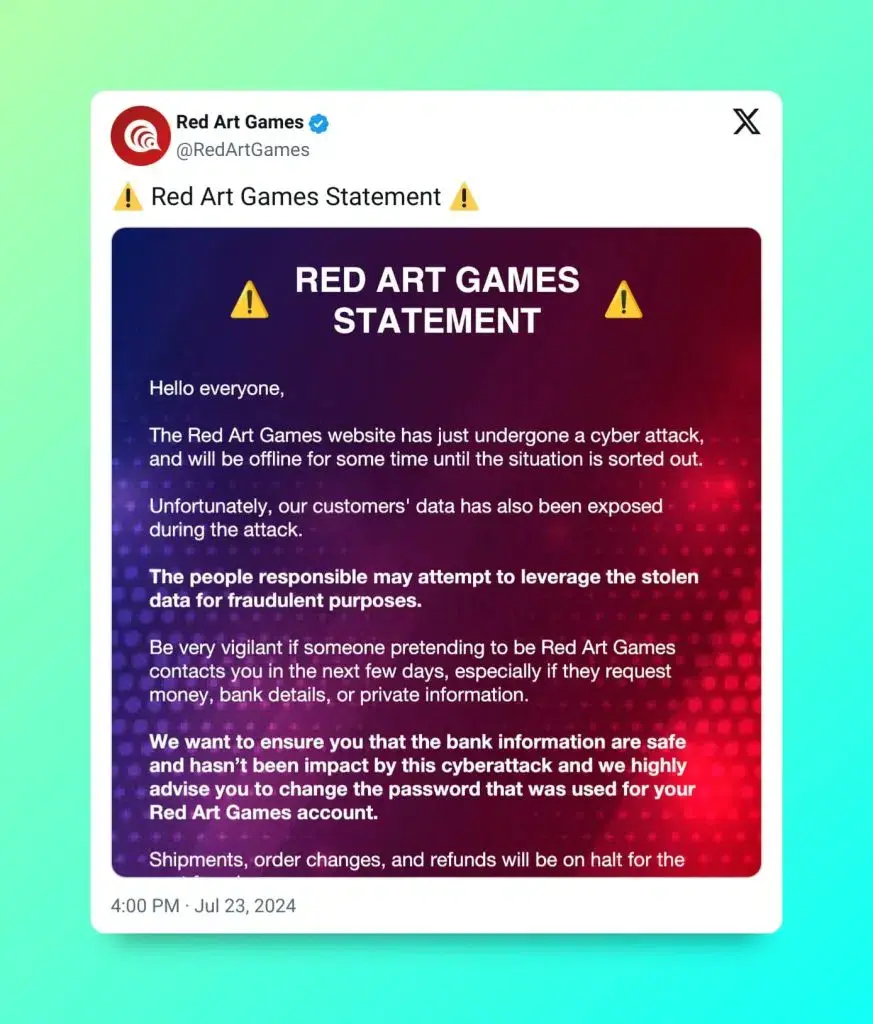 ¡Ten cuidado si recibes un correo de Red Art Games, podría ser una estafa! 107