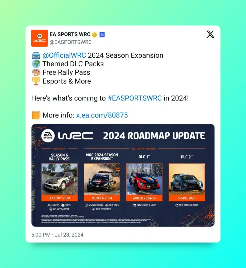 Sale a la luz la hoja de ruta de EA SPORTS WRC 2024 101