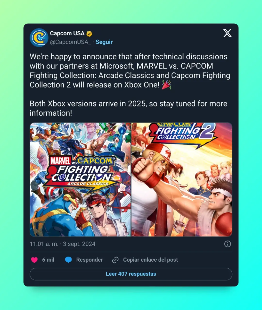 Las 2 ediciones de Capcom Fighting Collection llegarán a Xbox en 2025