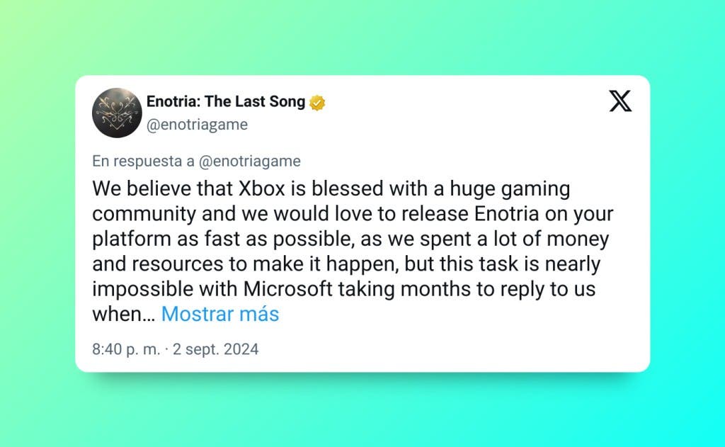 "Hemos sido ignorados por el equipo de Microsoft": Enotria: The Last Song no llegará a Xbox Series X|S y el equipo estalla en sus redes sociales 108
