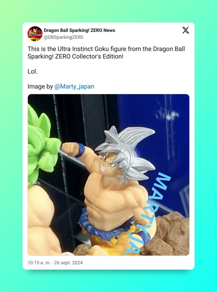 La edición coleccionista de Dragon Ball Sparking Zero apunta a ser una de las más polémicas por el acabado de la figura incluida de Son Goku 109