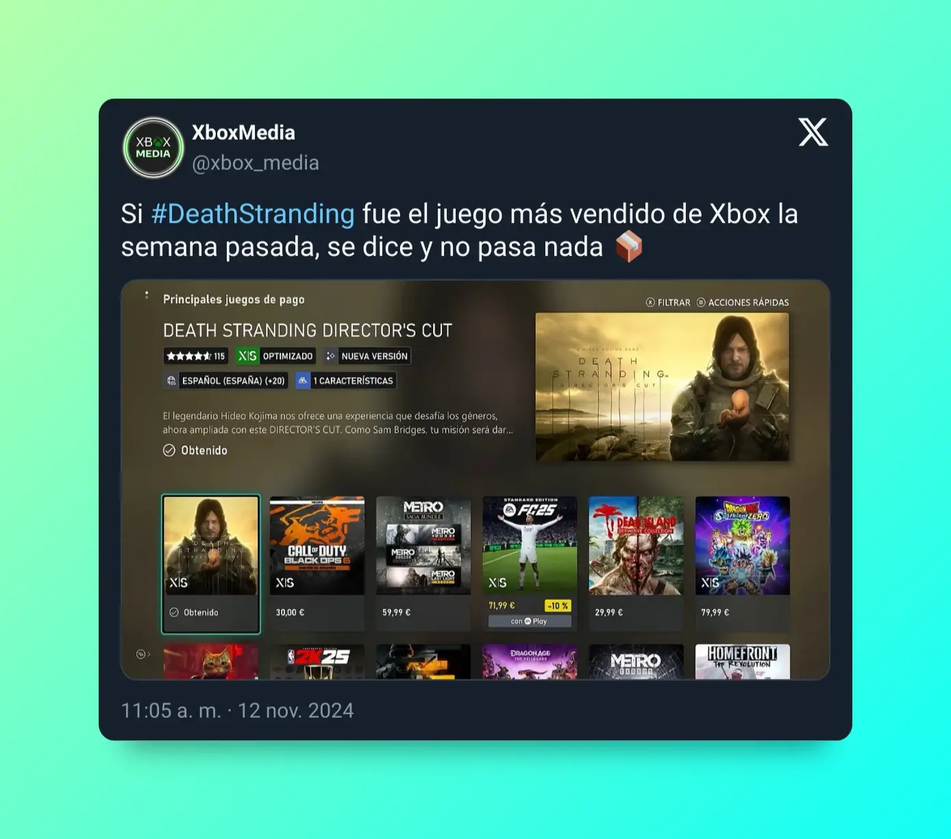 De repudiado a gran éxito_ Death Stranding en Xbox se convierte en el juego más vendido de la semana