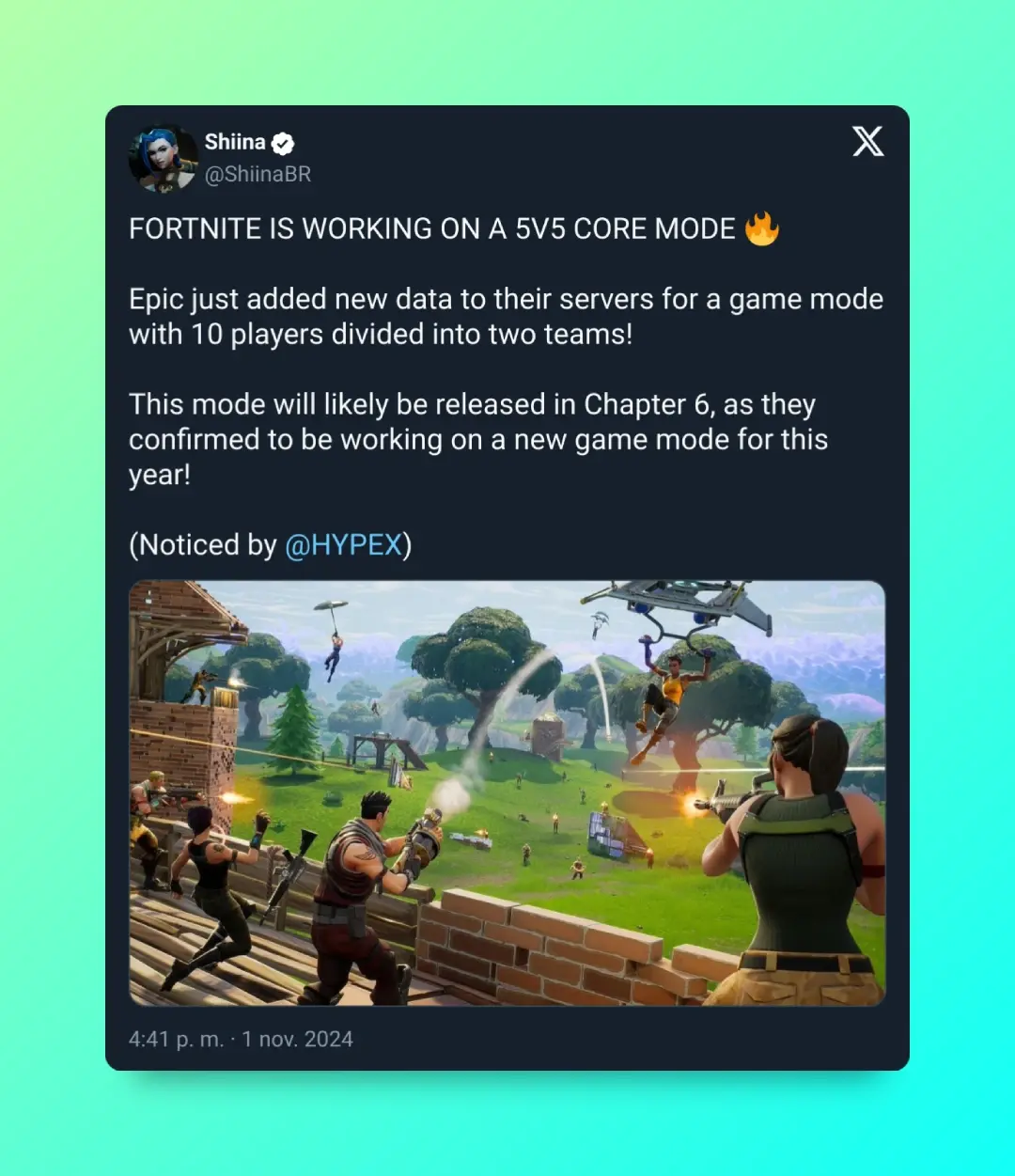 Fortnite recibirá un nuevo modo de juego 5v5 durante el Capítulo 6 enfocado a partidas competitivas