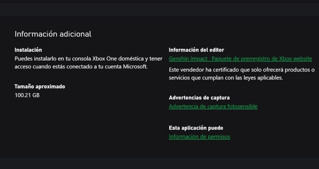 descargar Genshin Impact en Xbox