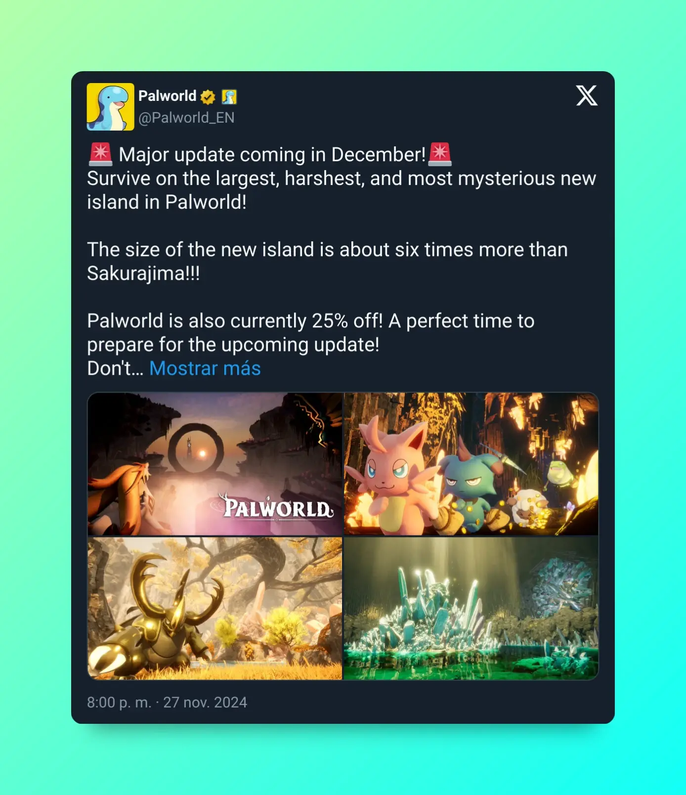 Palworld anuncia una gran actualización