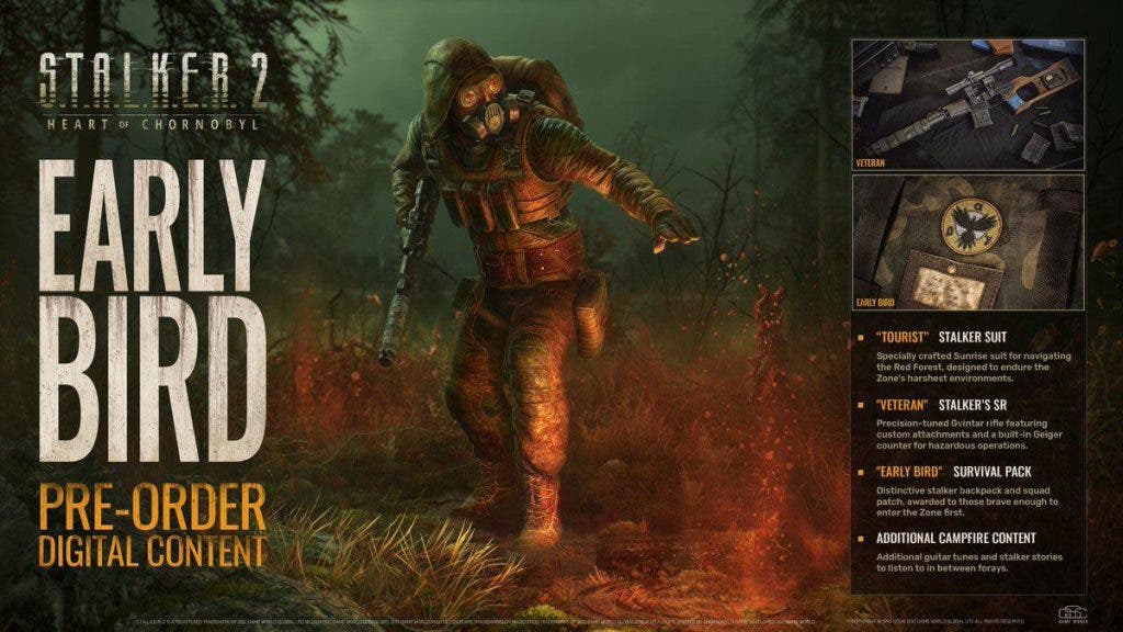 STALKER 2 acaba de confirmar algo que todavía no había sido desvelado: todos los bonus que obtendrás por reservar el juego