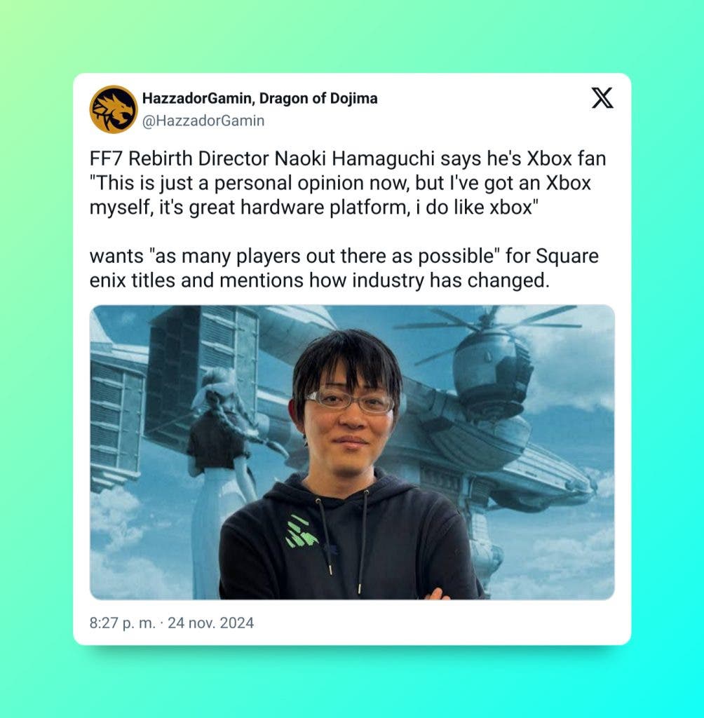 "Me gusta Xbox": El director de Final Fantasy VII Remake habla sobre su intención personal de llevar la trilogía a más plataformas 109