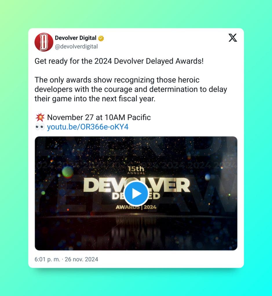 La única gala de premios en la que gana el videojuego que llegue más tarde: anunciado el nuevo Devolver Delayed Awards 2024 107