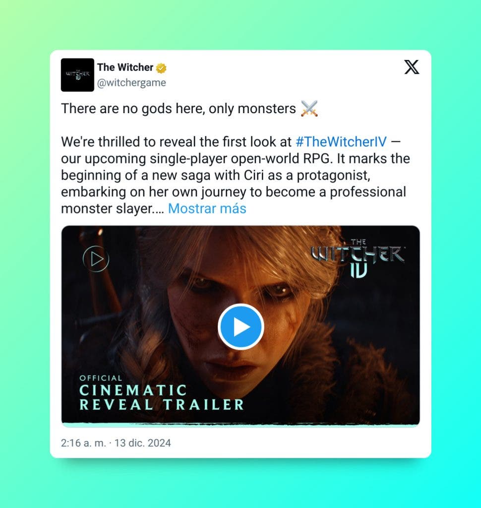 La gala de The Game Awards 2024 abrió con un auténtico bombazo: CD Projekt anuncia oficialmente The Witcher 4 con Ciri como protagonista 102