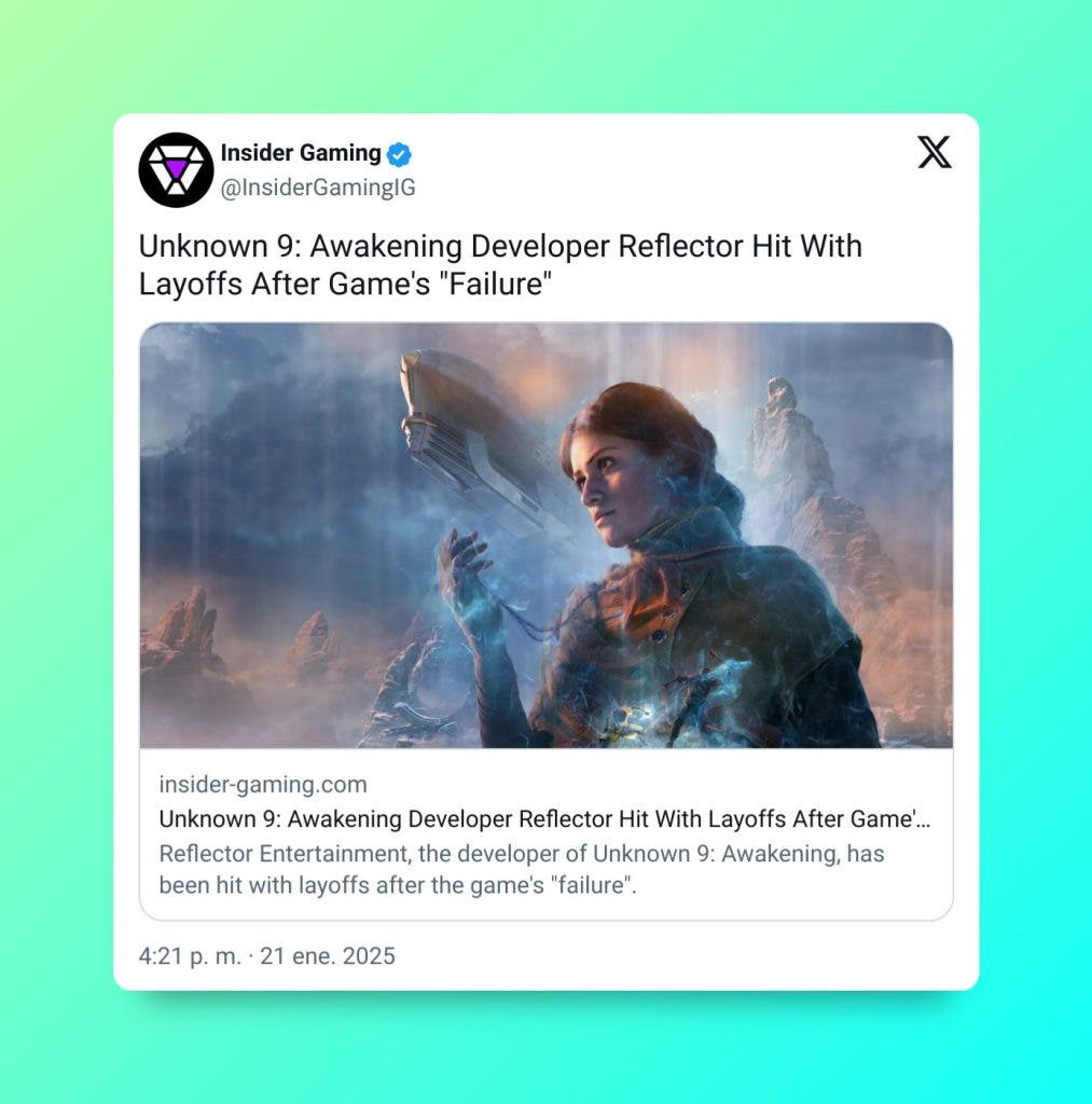Siguen los despidos en la industria del videojuego: los creadores de Unknown 9: Awakening anuncian recortes en la plantilla y cancelaciones