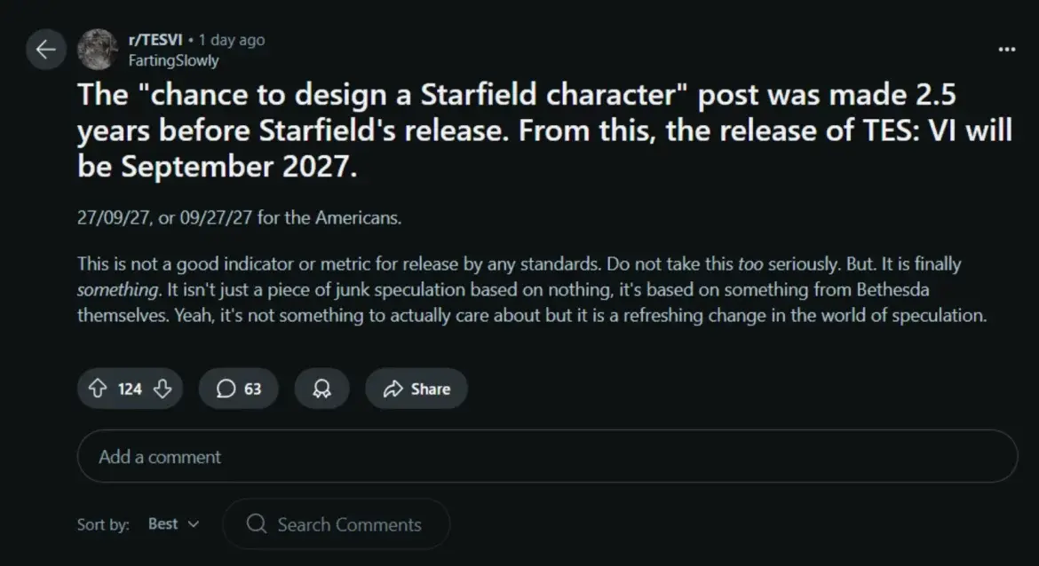 ¿Llegará The Elder Scrolls VI en 2027? La teoría de fans que se hizo realidad con Starfield 101
