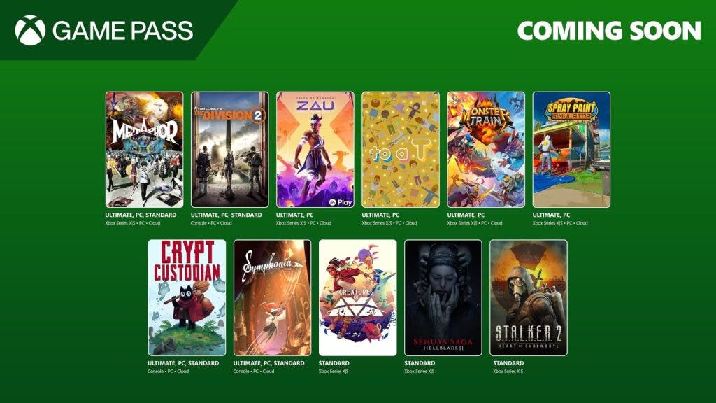 nuevos juegos de Xbox Game Pass para la segunda mitad de mayo 2025