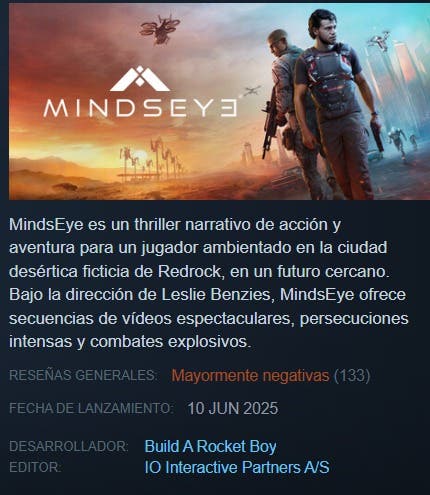 Las reseñas de MindsEye en su página de Steam son mayormente negativas, ¿Qué está pasando? 101