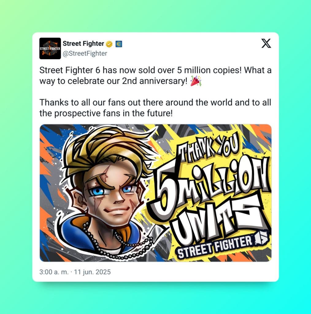 Nuevo record de ventas de Street Fighter 6: más de 5 millones de personas han comprado uno de los videojuegos de lucha de esta generación 90
