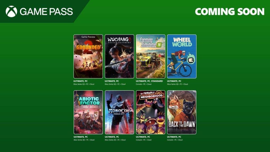 los 8 nuevos juegos de Xbox Game Pass para la segunda mitad de julio 2025